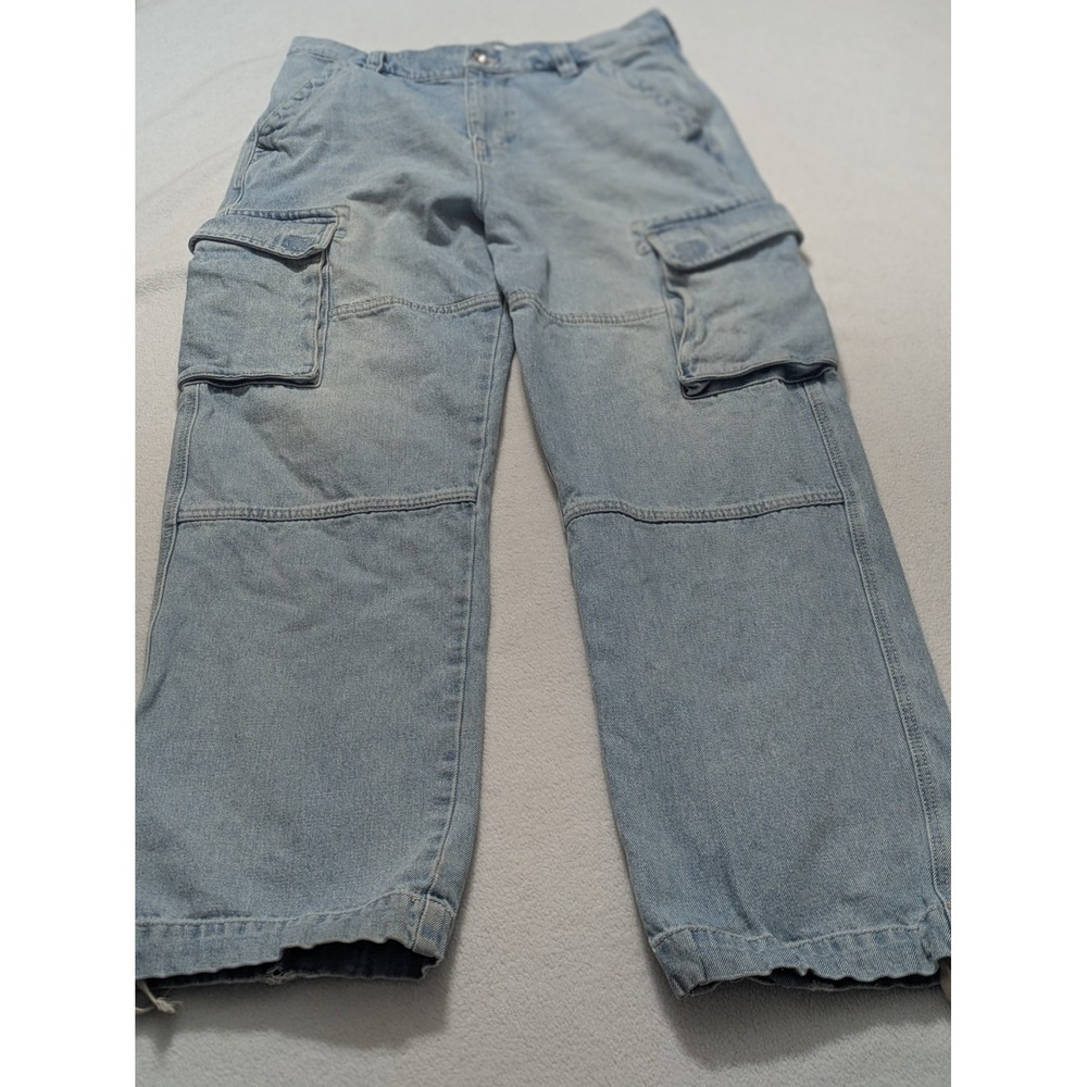 BDG Jeans Womens 34 Blue Wide Leg Skate Cargo Straight Skater Grunge‎ Y2K Denim